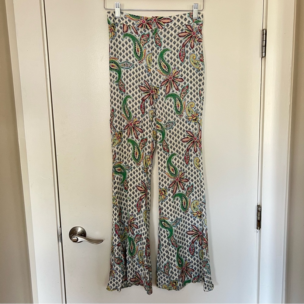 Zara paisley flare pants